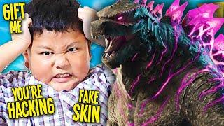 GODZILLA SKIN TROLLING ANGRY KID w/ Fortnite Dev Account (Funny Fortnite Trolling)