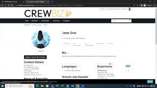 CREWbiz Tutorial: Setting Up Your Profile