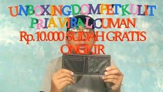 UNBOXING DOMPET KULIT PRIA VIRAL CUMAN Rp.10.000 SUDAH GRATIS ONGKIR SELURUH INDONESIA