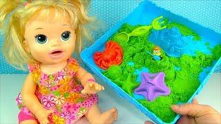 Куклы Пупсики Кинетический Песок Для детей Игрушка Формочки для песка Играем вместе с Мамой