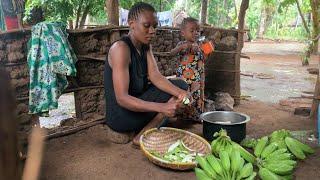 A Very Beautiful Rainy Day In Our African Village #cooking Most Organic Village Food For Dinner