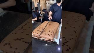 Giant Chocolate Cake Cutting