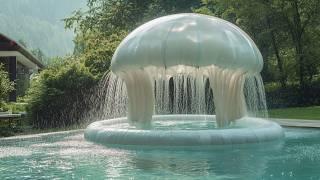 Epic Pool with Jellyfish Water Fountain & Rain Tent | Stunning Unique Swimming Experience