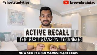 Active Recall - Scientific technique to revise & remember what you study | #shortstudytips