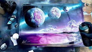 Candy Space Landscape - SPRAY PAINT ART by Skech