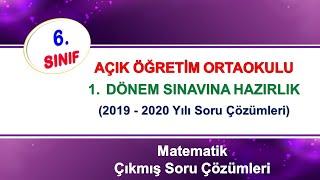 Açık Öğretim Ortaokulu 1.Dönem Sınavına Hazırlık | 6.Sınıf Matematik Dersi Soru ve Çözümleri