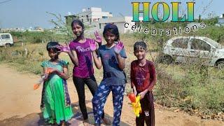 Holi celebrations of Siblings duniya | Holi 2022 | Colors Festival with Holi toys and balloons