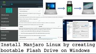Install Manjaro Linux by creating Bootable Flash Drive on Windows