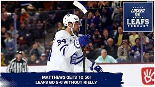 Auston Matthews get to 50 again, Toronto Maple Leafs go 5-0 without Rielly in win over Coyotes