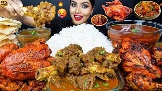 ASMR Eating Spicy Mutton Curry,Whole Chicken Curry,Murgir Lal,Egg,Rice Big Bites ASMR Eating Mukbang