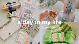 a chill day in my life ft. stationary haul from shopee • skincare, make pandan cake 