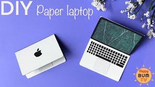 DIY PAPER LAPTOP I DIY PAPER MACBOOK AIR MINIATURE I EASY DIY PAPER CRAFTS