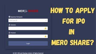 How to apply for IPO in meroshare?