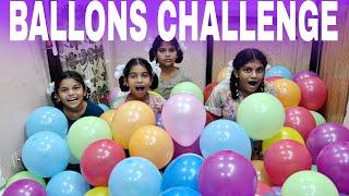 Ballons Challenge video with || single hand || janavi ballons video || janavi new video ||