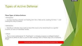 Types of Active Defense in Cyber Security | Active Defense | - NTP Academia