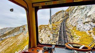 Breathtaking train ride in the Swiss Alps  Pilatus 4K