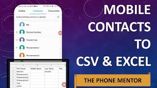 How To Export Mobile Contacts To CSV & Excel In Android Phone