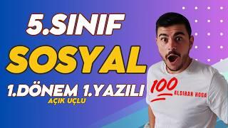 5. Sınıf Sosyal Bilgiler 1. Dönem 1. Yazılı - Açık Uçlu Yeni #2024 (%99 Çıkabilir )