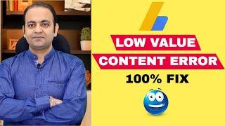 How to fix low value content error in google adsense problem 2021 | Techno Vedant