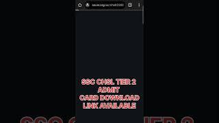 ssc chsl tier 2 admit card 2023 download link available