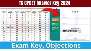 TS CPGET Answer Key 2024 | Response Sheet, Objections