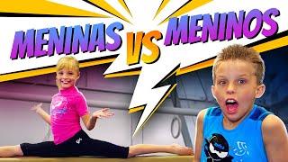Desafios de ginástica  Irmã contra irmãos | Esportes para crianças