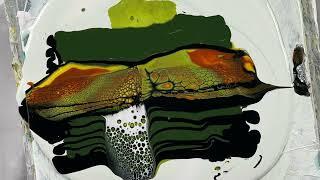 Sap green and QNAG - gorgeous abstract fluid art painting acrylic pour