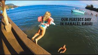 TOP things to do in KAUAI, HAWAII //2 year old JUMPS off HANALEI PIER //KIDS SURF PINETREES //TRAVEL