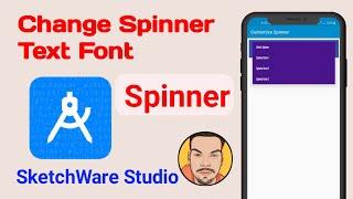 How To Change Spinner Text Font In SketchWare Studio |Hindi|AndroidBulb