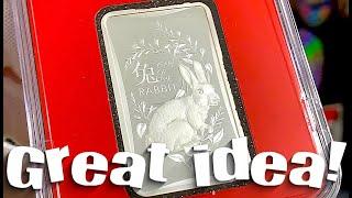 A Great Idea! The Royal Australian Mint SLABBED Lunar Rabbit 1/2oz 2023 #silverproof #coinbar