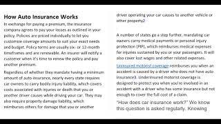 How does car insurance work