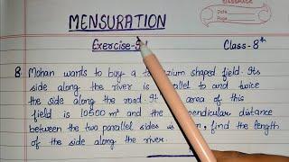#8 MENSURATION || Question-8 || Excercise-9.1 || Class-8