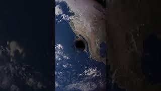 Size comparison between the Earth and a black hole the mass of the Sun. #blackhole #space