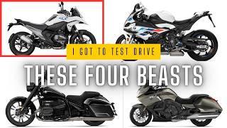 I test rode the K1600B, R18 Roctane, R1300GS, and S1000RR!!!  This is the GS!