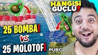 EN ZOR BÖLÜM! 25 MOLOTOF vs 25 BOMBA! HANGİSİ DAHA GÜÇLÜ? PUBG Mobile 25vs25 Ordu Savaşları