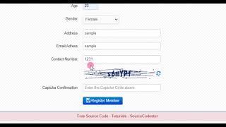 Simple Student Membership System with Captcha Code in PHP Source Code Demo