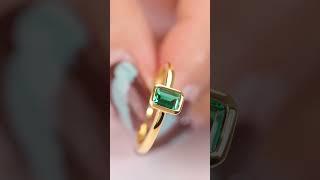 Emerald Ring in Yellow Gold | Gemstone Ring