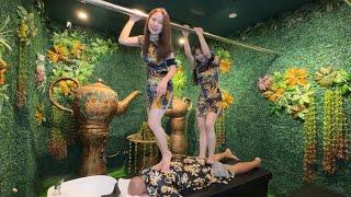 ASMRAmazing 4 hand VIP massage service with 2 beautiful young girls / VIP Emperor Barbershop in 4K