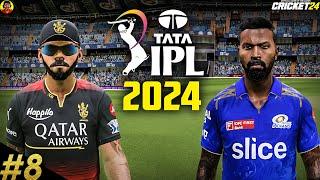 Can I Do THE HIGHEST RUN CHASE? + FASTEST   - RCB vs MI | IPL 2024 #8 In #cricket 24