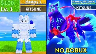 Beating Blox Fruits as Kitsune in Update 20! Kitsune Noob to Pro Lvl 1 to Max!