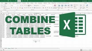 How to combine tables side by side in excel