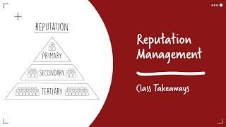 Class Takeaways —  Reputation Management