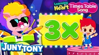 3 Times Table Song | Multiply by 3 | School Songs | Multiplication Songs for Kids | JunyTony