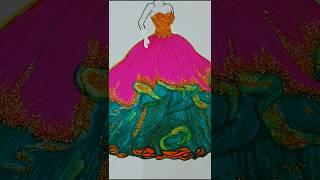 How to draw a dress #short video #shalini k arts 