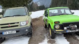 Lada Niva 4x4 vs Mitsubishi Pajero Pinin GDI Snow Offroad