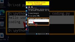 How run python code  written in Notepad using command prompt #viral #trending #shorts #python