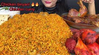 3 KILOCHICKEN BIRYANI,CHICKEN CURRY,RAITA,CHICKEN 65 LEG PIECE,RUMALI ROTI *ASMR EATING