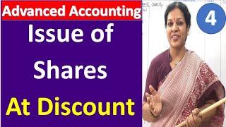 4 . Issue of Shares At Discount In Telugu from Advanced Accounting