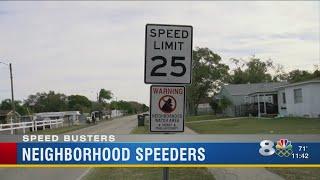 Speed monitoring signs in Pinellas neighborhood