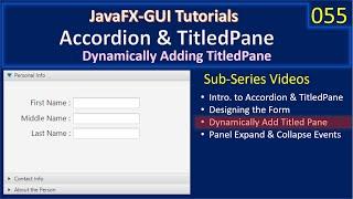 Accordion & TitledPane | Part 3 - Add Titled Pane Dynamically | JavaFx GUI Tutorial #55
